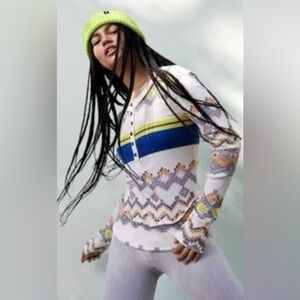 NWOT Free People Movement S Rally Printed Layer Top New